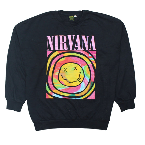 Vintage Nirvana 90s Black Spellout Crew Neck Sweatshirt XL