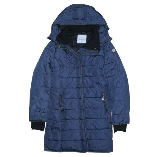 Moncler 90's Hooded Full Zip Up Puffer Jacket XLarge Blue