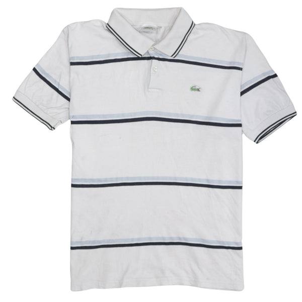 Lacoste 90's Short Sleeves Quarter Button T Shirt Large Beige Cream