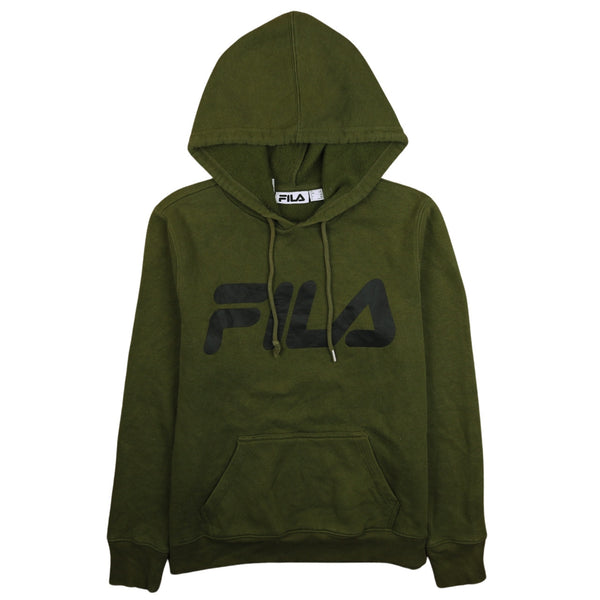 Vintage Fila 90's Green Spellout Pullover Hoodie Large Women's