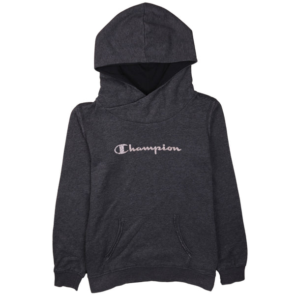 Champion 90s Vintage Grey Heavyweight Pullover Spellout Hoodie L