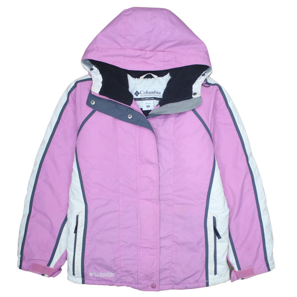 Columbia 90's Hooded Full Zip Up Windbreaker Medium Pink