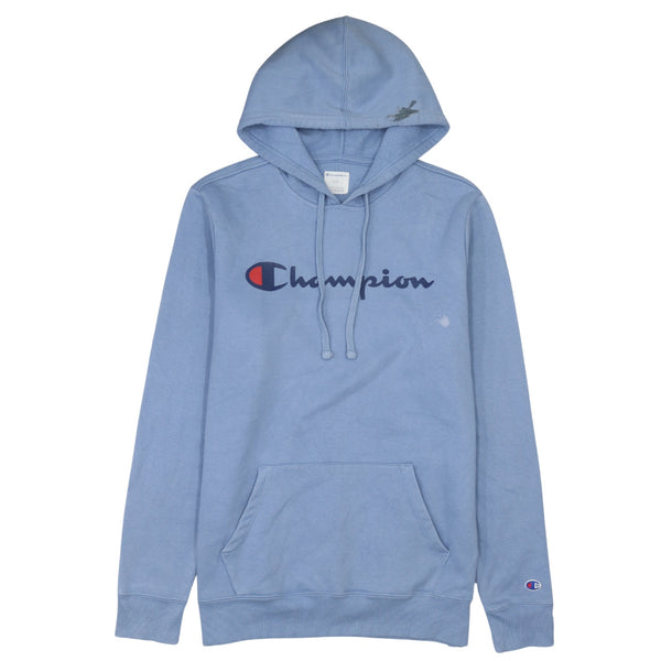 Champion Vintage 90's Spellout Blue Pullover Hoodie | Men's Medium