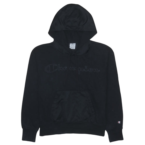 Champion 90's Vintage Spellout Black Pullover Hoodie Medium