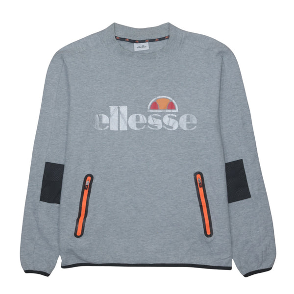 Ellesse 90's Spellout Crew Neck Sweatshirt Large  Grey