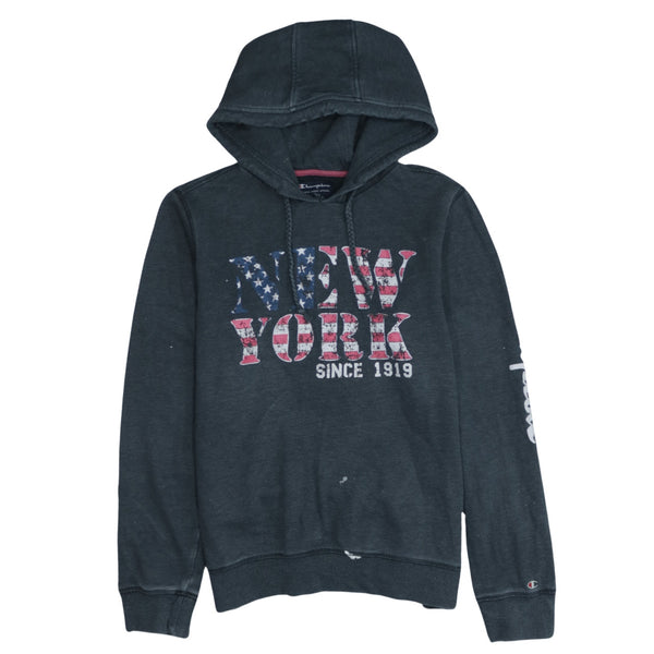 Champion 90's Vintage New York Large Black Pullover Hoodie
