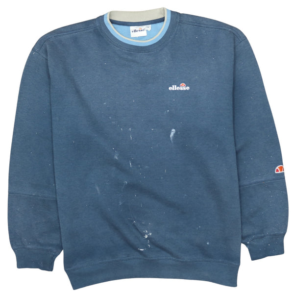 Ellesse 90's Lightweight Crew Neck Sweatshirt Medium Navy Blue