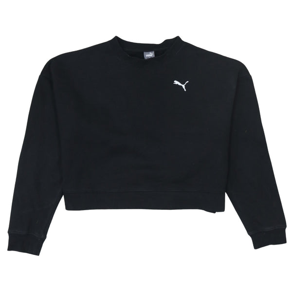 Puma 90's Crop Crew Neck Sweatshirt Small Black