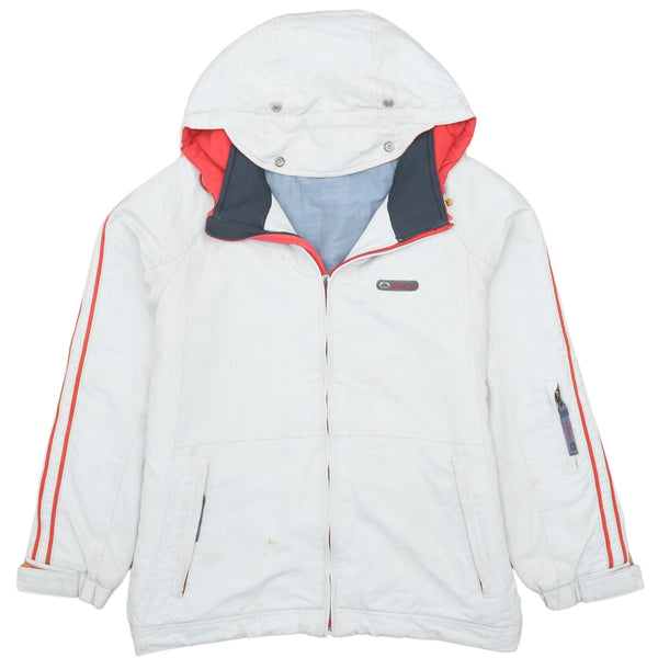 Ellesse 90's Beige Cream Hooded Full Zip Windbreaker Men's Small