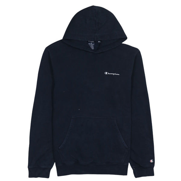 Champion 90's Drawstring Pockets Pullover Hoodie XLarge Black