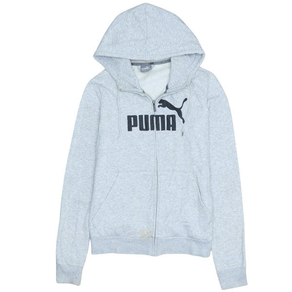 Puma 90's Spellout Full Zip Up Hoodie Medium Grey