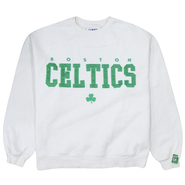 Vintage 90's Boston Celtics NBA Crew Neck Sweatshirt White Medium