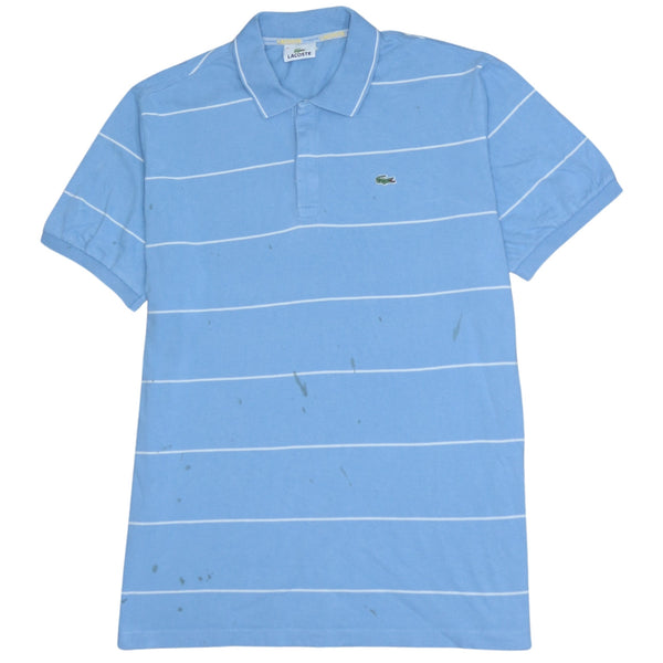 Lacoste 90's Short Sleeves Quarter Button Polo Shirt XLarge  Blue
