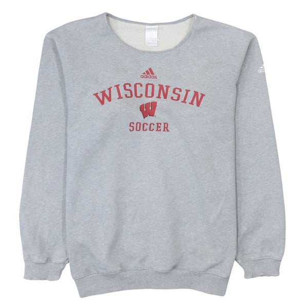 Adidas 90's Wisconsin Soccer Round Neck Sweatshirt Large  Grey