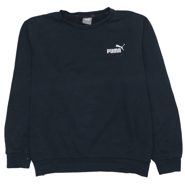 Puma 90's Vintage Black Heavyweight Crew Neck Sweatshirt Large