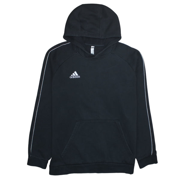 Adidas 90's Drawstring Pockets Pullover Hoodie XLarge Black