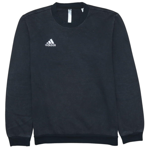 Adidas 90's Vintage Black Heavyweight Crew Neck Sweatshirt Medium