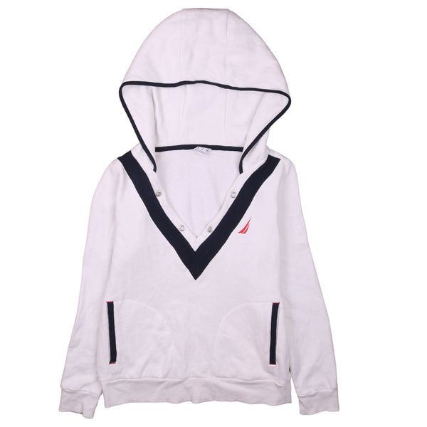 Nautica 90's Vintage White Sportswear Pullover Hoodie Women's Medium