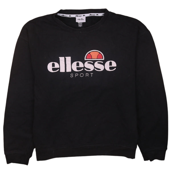 Ellesse Vintage 90's Black Spellout Crew Sweatshirt Women's XL