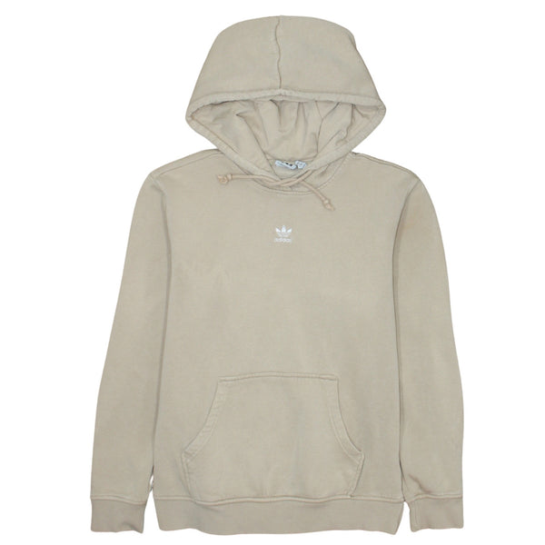Adidas 90's Drawstring Pockets Pullover Hoodie Small  Beige Cream