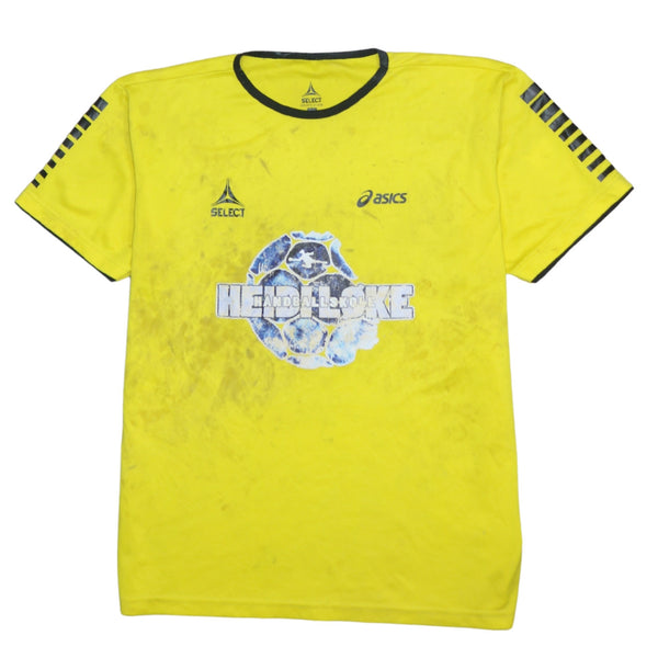 Vintage 90's Aasics Men's XLarge Yellow Crew Neck T-Shirt
