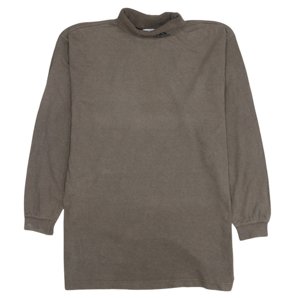 Adidas 90's Lightweight Turtle Neck Jumper / Sweater Medium Brown