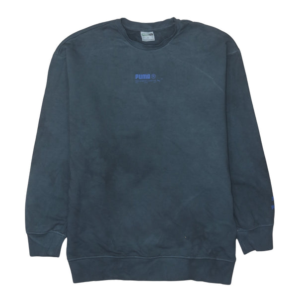 Puma 90's Vintage Heavyweight Crew Neck Blue Sweatshirt Men's Small