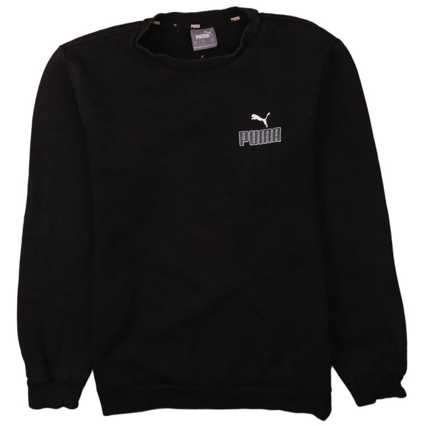 Puma Vintage 90's Black Heavyweight Crew Neck Sweatshirt Men Small
