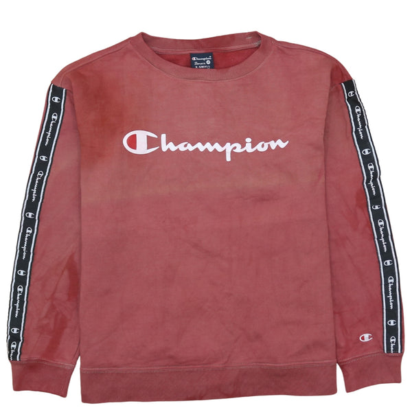 Vintage Champion 90's Red Spellout Crew Neck Sweatshirt XS Top
