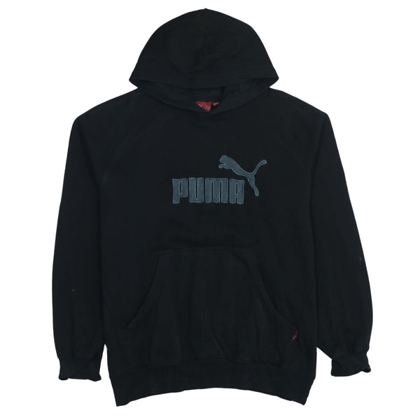 Puma Vintage 90's Black Spellout Pullover Hoodie Medium