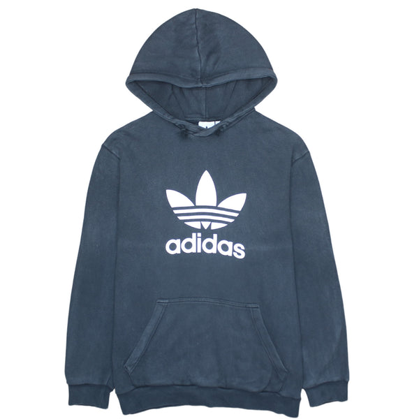Adidas 90's Black Spellout Pullover Hoodie Large
