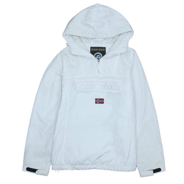 Napapijri 90's Spellout Pullover Windbreaker Small  White