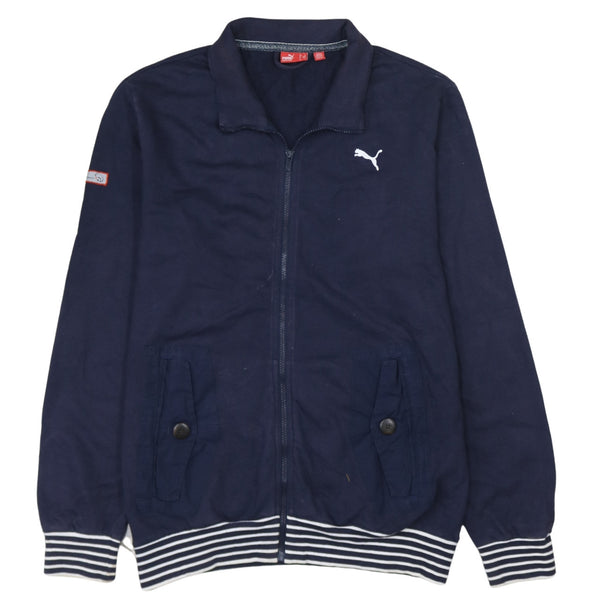 Puma Vintage 90's Lightweight Full Zip Navy Blue Sweatshirt Size Large