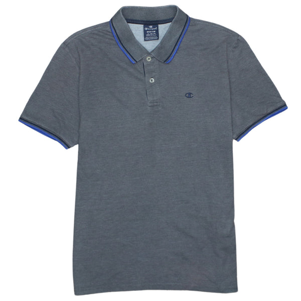 Champion 90's Vintage Grey Polo Shirt - Men's Medium