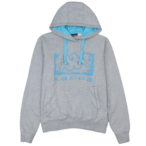 Kappa Vintage 90's Grey Spellout Pullover Hoodie Mens Small