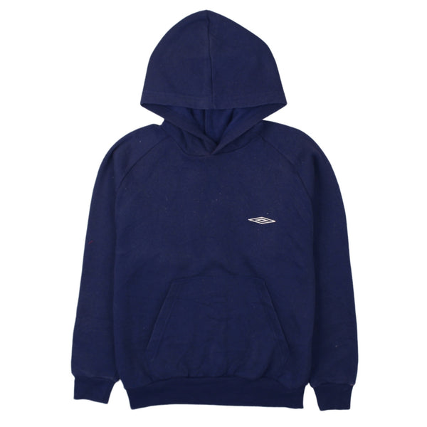 Umbro 90's Drawstring Pockets Pullover Hoodie Small Navy Blue