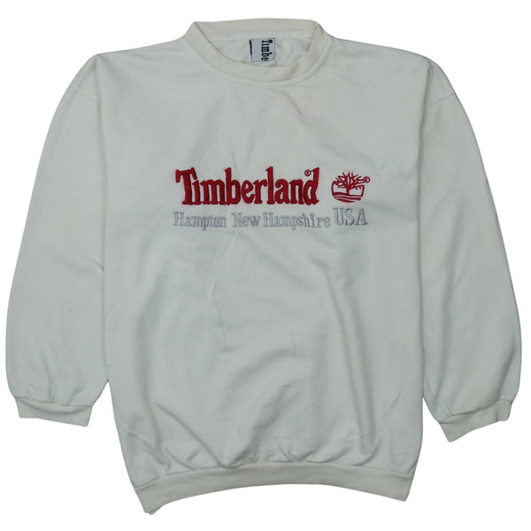 Timberland 90's Spellout Crew Neck Sweatshirt XLarge Beige Cream