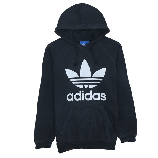 Adidas 90's Vintage Spellout Pullover Hoodie Medium Black