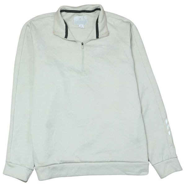 Adidas Vintage 90s Beige Cream Quarter Zip Sweatshirt Men's Small