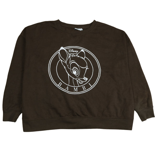 Disney Bambi 90's Vintage XXL Crew Neck Sweatshirt Brown Rare Find