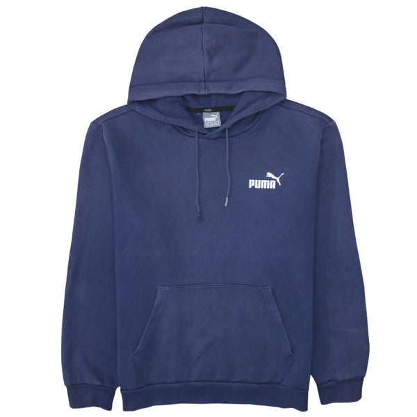 Puma 90's Drawstring Pockets Pullover Hoodie Medium Navy Blue