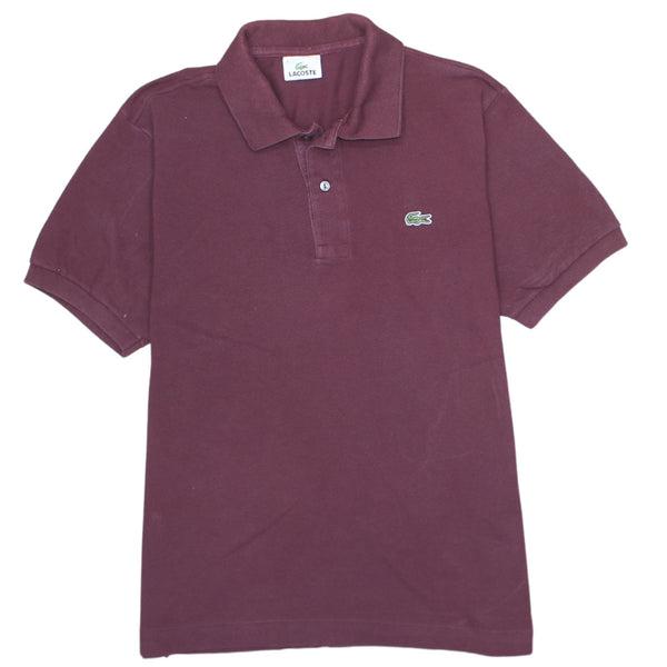 Lacoste 90's Burgundy Red Quarter Button Polo Shirt Medium