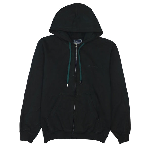 Champion 90's Sportswear Full Zip Up Hoodie Medium Black