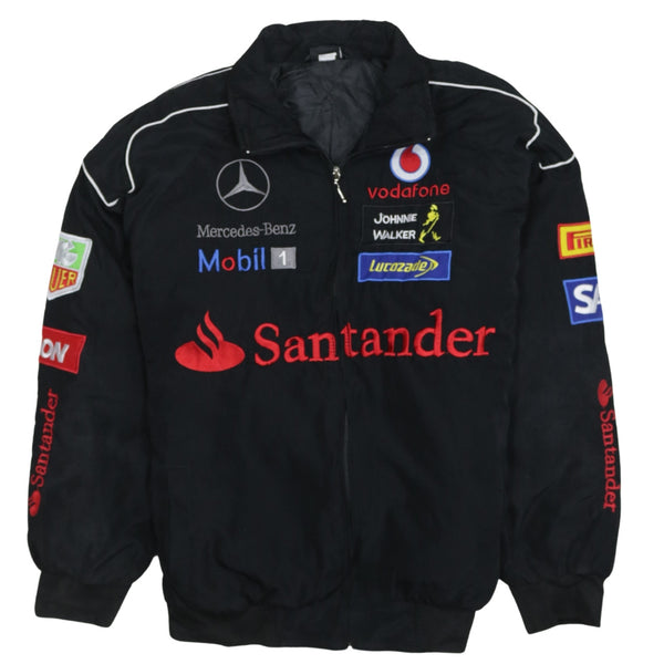 Mercedes-Benz 90's Racing Jacket Full Zip Up Nascar Jacket Large Black