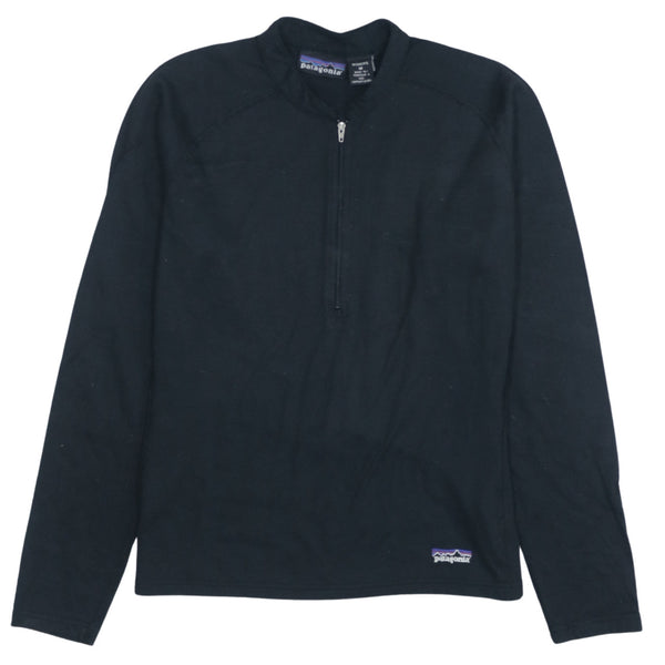 Vintage Patagonia 90's Black Lightweight Quarter Zip Sweatshirt Women's Medium