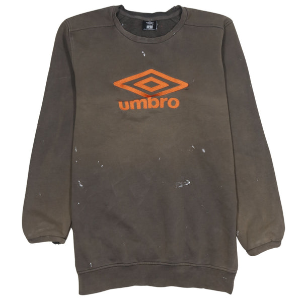 Umbro 90's Spellout Crew Neck Sweatshirt Large Brown