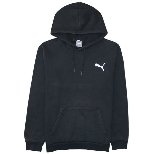 Puma 90's Drawstring Pockets Pullover Hoodie Large Black