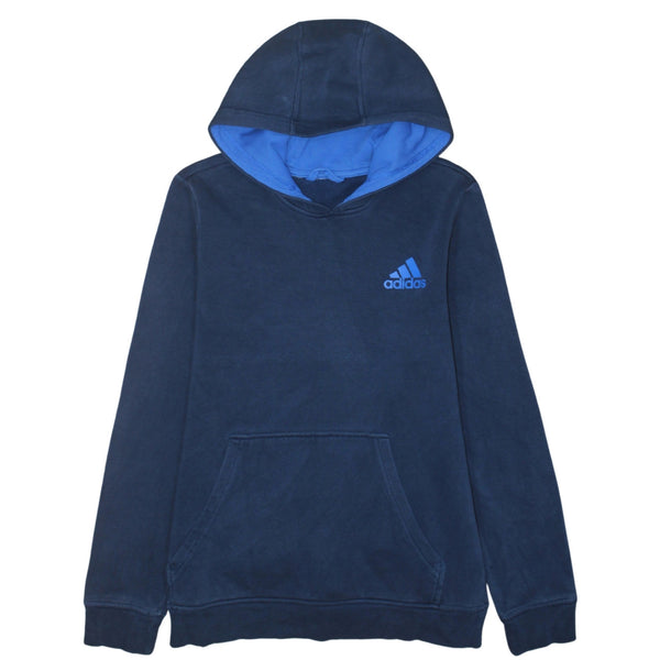 Adidas 90's Drawstring Pockets Pullover Hoodie XSmall  Navy Blue