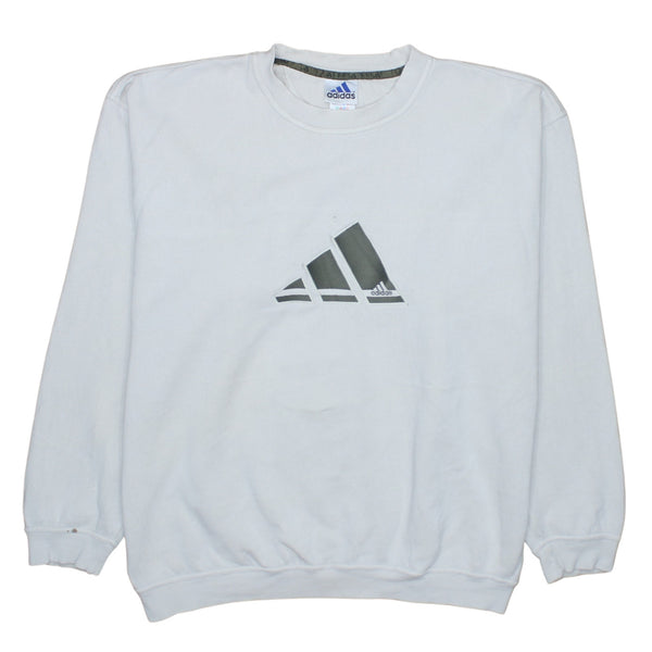Adidas 90's Spellout Crew Neck Sweatshirt Large White