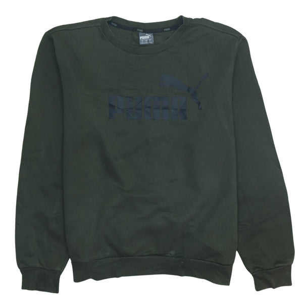 Puma Large Green 90's Spellout Crew Neck Sweatshirt
